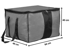 Kuber Industries Large Size Water Resistant Storage Bag, Folding Organizer Bag, Under Bed Storage, College Carrying Bag for Bedding Comforters, Blanket, Clothes (Grey & Black)