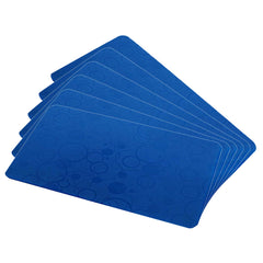 Kuber Industries Circle Design 6 Piece PVC Refrigerator Drawer Mat Set - Blue - CTKTC22358