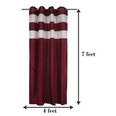 Heart Home Polyester Window Curtain 8 Eyelets,7 Feet (Maroon) 54HH4325.