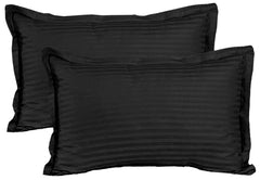 Kuber Industries Lining Design Cotton Pillow Cover- 18x28 Inch, Set of 6 (Black)-HS43KUBMART26776