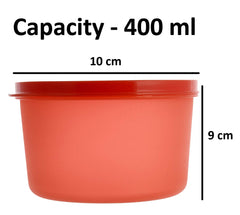 Kuber Industries Plastic 12 Pieces Kitchen Storage Spice Containers, Fridge Container, Food Utility Box, Food Storage Containers Jars 400 Ml (Red) - CTLTC43896
