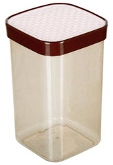 Kuber Industries Check Deisgn Lid Multi Purpose Plastic Container,2000ml, Set of 3 (White)