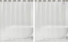 Heart Home 0.20mm 3D Stain Resistant, No Odor Clear Waterproof PVC AC Shower Curtain with Eyelets,7 Feet- Pack of 2 (Transparent)-HS_38_HEARTH21303, Tranasparent, Standard