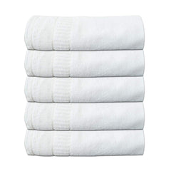 Kuber Industries Cotton 400 GSM 5 Pieces Full Size Bath Towel Set 60x30 (White) -CTKTC8636
