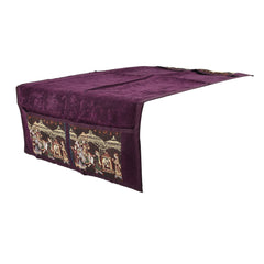 Kuber Industries Dolli Design Velvet Fridge, Refrigerator, Side by Side, Double Door Top Cover, Protect(Purple)-HS_38_KUBMART21095, Standard