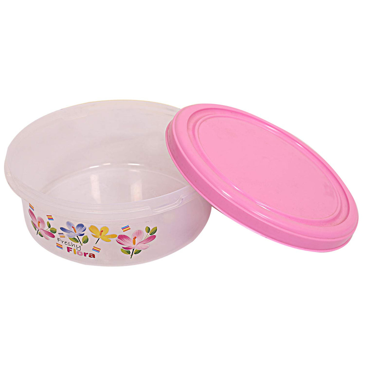 Kuber Industries Floral Design Plastic Container, Pink,Standard,CTKTC0775