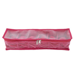 Kuber Industries 2 Pieces Watch Case/Wrist Watch Holder/Watch Organizer/Bracelet Pouch Transparent Top Watch Case with 6 Roll (Pink) -CTKTC39127