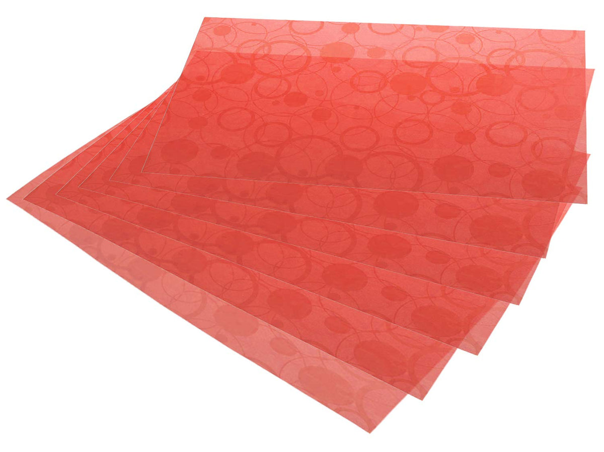 Kuber Industries Circle Design 6 Pieces PVC Refrigerator/Fridge Multipurpose Drawer Mat Set(Red) - CTKTC032360