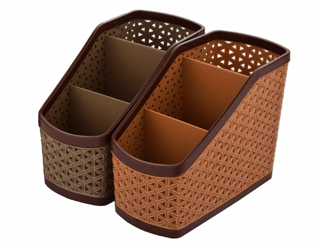 Kuber Industries Compact Plastic Storage Basket,2 Piece (Multi)