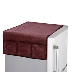 Kuber Industries PVC 3 Pieces Fridge Mats, 1 Piece Handle Cover and 1 Piece Fridge Top Cover (Maroon)-CTKTC14549, Standard