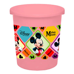 Kuber Industries Disney Mickey Minnie Print Plastic 3 Pieces Dustbin/ Garbage Bin/ Waste Bin, 5 Liters (Pink & Cream & Black) -HS_35_KUBMARTS17808