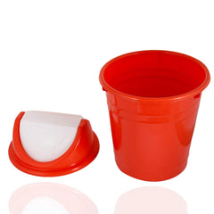 Kuber Industries Swing Lid Dustbin/Bucket|Solid Color & Strong Plastic Material|Size 28 x 28 x 39 CM, Pack of 2, Capicity 10 Liters (Red & Blue)-CTKTC043194,