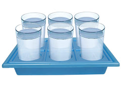 Kuber Industries Plastic 6 Slots Glass Holder Tray (Blue)