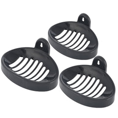 Kuber Industries Soap Holder|Sink Soap Holder|Plastic Wall Mounted Soap Holder|Oval Shape Self Draining Soap Dish for Bathroom|Pack of 3 (Grey)