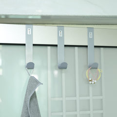 Kuber Industries Cloth Hanger|Wall Mounted Towel Hanger|Multipurpose Cloth & Towel Holder|Iron Spray Material|Easy Installation|Interchangeable Over The Door Hook | Pack of 6 |Silver