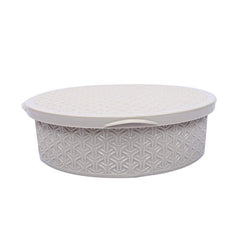 Kuber Industries Lexus Design Plastic Solitaire Multipurpose Dry Fruits/Masala Box with 4 Sections (Cream)-CTKTC14111