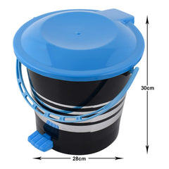 Heart Home Pedal Dustbin|Plastic Pedal Dustbin|Kitchen Waste Paper Bin|Dustbin For Bedroom|Blue Lid 10 Liter Dustbin|Pack of 2 (Black)