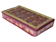 Heart Home Multipurpose Feather Design Laminated 6 Rod Bangle Box/Organizer/Case With Tranasparent Top (Maroon)-47HH0213