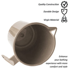 Heart Home Plastic Lightweight, Unbreakable Bathroom Mug 1.5 Litre- Pack of 2 (Light Brown) 54HH3917.