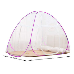 Kuber Industries Foldable Nylon Double Bed Mosquito Net for Protect Mosquitoes, Flies and Other Insects, 6.5 x 6.5 Ft. (Pink)-46KM0460, Standard