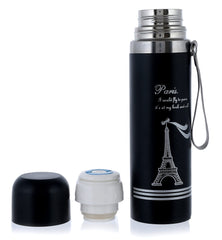 Heart Home Insulated Double Wall Stainless Steel Leak Proof BPA Free Water Bottle/Flask, 500ml-Pack of 2 (Black)