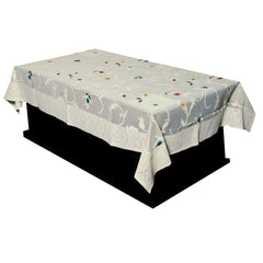 Kuber Industries Leaf Design Cotton 4 Seater Center Table Cover - Cream - CTKTC22315