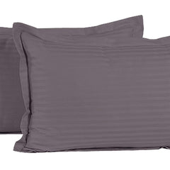 Kuber Industries Cotton Luxurious Pillow Cover|Ultra Soft Satin Striped Pillow Case|Breathable & Wrinkle Free|Pack of 2(Grey)