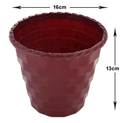 Heart Home Brick Flower Pot|Durable Plastic Flower Pots|Planters for Home Décor|Garden|Living Room|Balcony|6 Inch|Pack of 3 (Multicolor)
