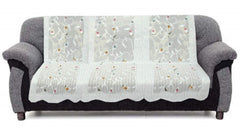 Kuber Industries 6 Piece Cotton 5 Seater Sofa Cover Set - White, Standard (Sofasetflow011)