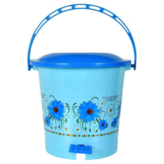 Kuber Industries Pedal Dustbin|Plastic Pedal Dustbin|Kitchen Paper Bin|Dustbin For Bedroom|Dustbin For office|5 Liter Dustbin|Pack of 2 (Sky Blue)