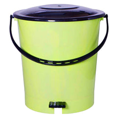 Kuber Industries Pedal Dustbin|Plastic Pedal Dustbin|Kitchen Waste Paper Bin|Dustbin For Bedroom|5 Liter Dustbin (Green)