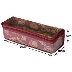Kuber Industries Multipurpose Matka Pattern Laminated 1 Rod Bangle Box/Organizer/Case With Tranasparent Top - Pack of 2 (Maroon)-47KM0459