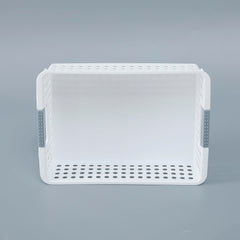 Kuber Industries Large Hollow Storage Basket|Kitchen & Home Organizer For Wardrobe|Tray For Toys, Fruits, Books (White)