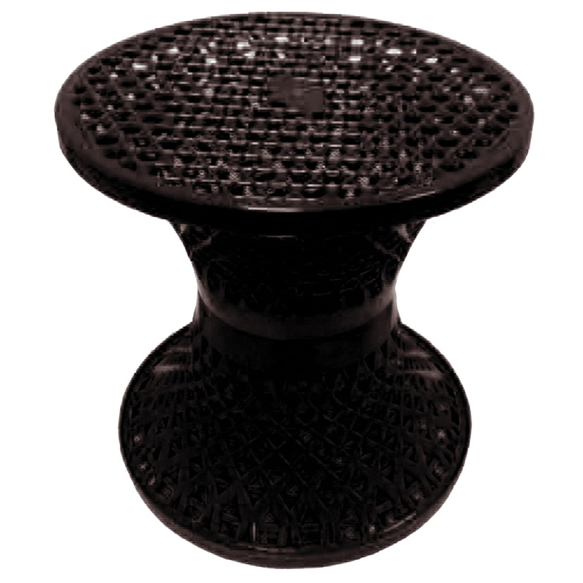 Kuber Industries Mesh Design Both Sided Plastic Sitting Stool for Indoor & Outdoor in Damroo Style (Brown), Pack of 1 (HS_38_KUBMART021792)
