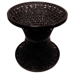 Kuber Industries Stool for Living Room|Plastic Stool for Sitting|Mesh Design Both Sided Plastic Stool|Brown