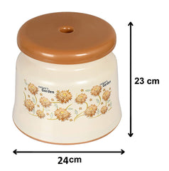 Kuber Industries Round Strong Plastic Stool or Bathroom seat (Cream)- Pack of 2 (F_26_KUBMART016942)