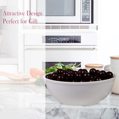 Kuber Industries Bowls|Plastic Dishwasher Safe Bowl|Serving Bowls|Bowls for Kitchen|Microwave Safe Bowls for Salad|Soup|Pasta|2000 ML|Pack of 3 (White)