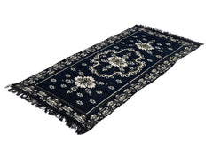 Kuber Industries Flower Print Rug Bedside Runner for Home Décor 4X2 Ft. (Blue)
