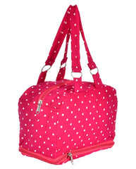 Heart Home Dot Printed Multiuses Hand Bag: Tote Bag: Travel Toiletry Bag for Women/Girls (Pink)-50HH01143