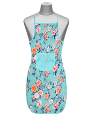Heart Home Flower Printed Apron with 1 Front Pocket- Pack of 3 (Green)-50HH0715