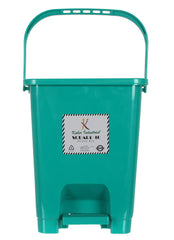 Kuber Industries Square Premium Plastic Pedal Dustbin with Lid for Home/Kitchen/Office 10 Ltr (Green & Blue)-Pack of 2