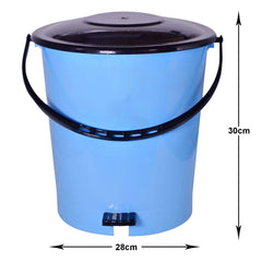 Kuber Industries Plastic Pedal Dustbin/Wastebin With Handle, 10 Liter- Pack of 2 (Blue & Black)-47KM0991