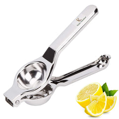 Heart Home 2 in 1 Manual Stainless Steel Lemon Squeezer/Juice Extractor with Bottle Opener (Silver)