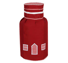 Kuber Industries 2 Pieces Cotton Dust-Water Proof LPG Gas Cylinder Cover (Red) - CTKTC040741