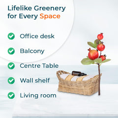 Kuber Industries Artificial Flowers for Home Décor|Natural Looking Indoor Fake Flowers for Vase|Artificial Flowers for Decoration|Without Basket (Peach)