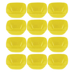 Kuber Industries Bowls|Plastic Serving Square Bowls|Katori for Kitchen|Microwave Safe Bowls for Rice|Soup|Pasta|250 ML|Pack of 12 (Green)