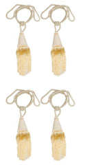 Kuber Industries Beads Beautiful Design Polyester 4 Pieces Curtain Tie Back Tassel Set (Cream) CTKTC33534