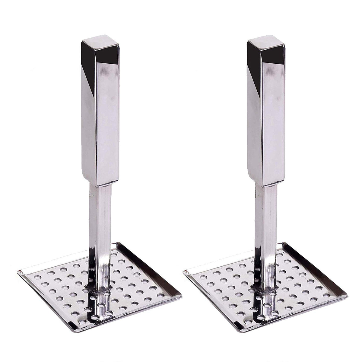 Kuber Industries Queen 2 Pieces Stainless Steel Potato Vegetable Pav Bhaji Masher, Silver,20 cm (Silver) - CTKTC31291