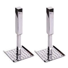 Kuber Industries Queen 2 Pieces Stainless Steel Potato Vegetable Pav Bhaji Masher, Silver,20 cm (Silver) - CTKTC31291