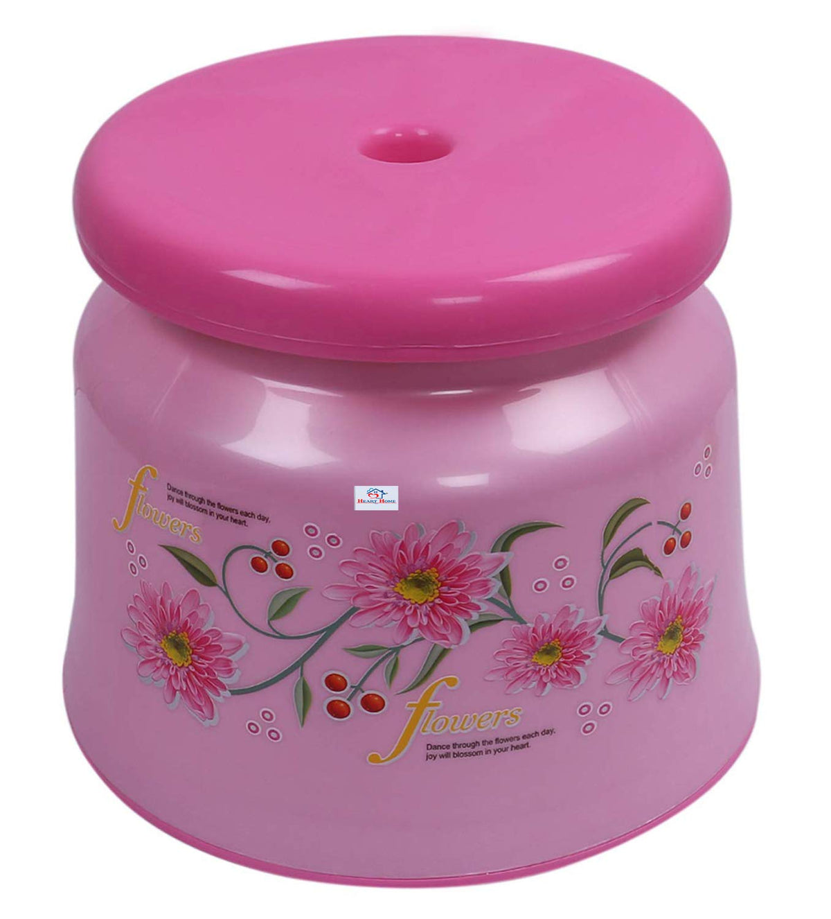 Heart Home Premium Plastic Stool - Strong Support Stool for Bathroom/Kids Potty Training/Multipurpose (Pink) (F_26_HEARTH016935)